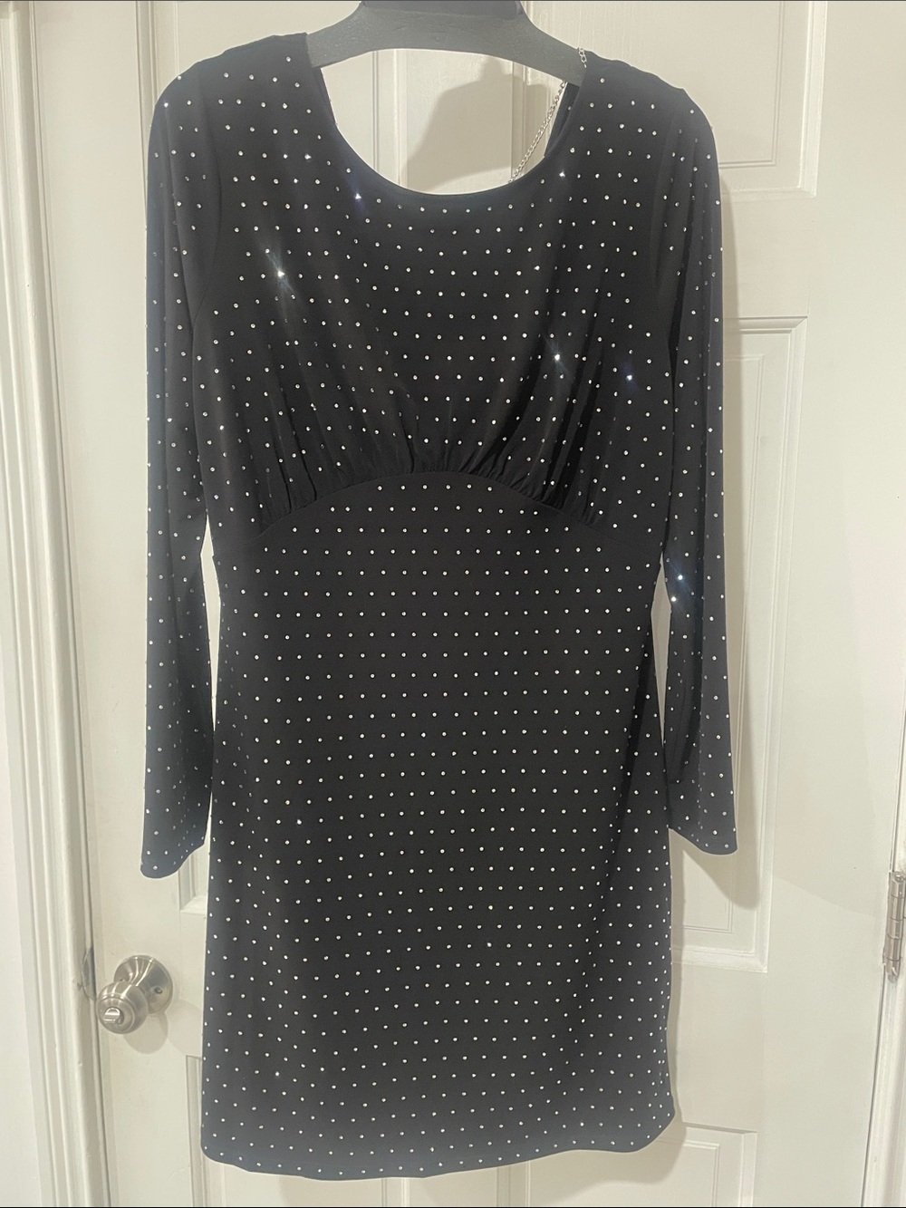 MICHAEL Michael Kors Black Dress with small stones and Long Sleeve